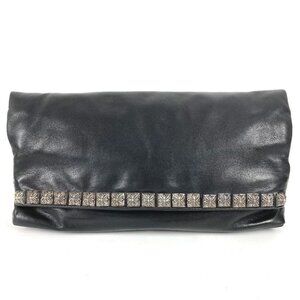 CHROME HEARTS Two fold Pyramid Studs Dagger Zip Bag Pouch Clutch bag